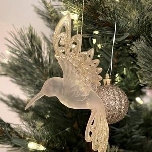Christmas tree decor.  from Crystal.  Bright.  glass.  Nice.  unused. bird shape